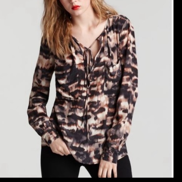 BCBG abstract silk JOSS shirt size small - Picture 5 of 7